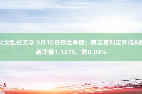 父女乱伦文学 9月10日基金净值：南边宣利定开债A最新净值1.1575，跌0.02%