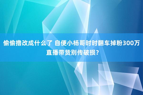 偷偷撸改成什么了 自便小杨哥时时翻车掉粉300万 直播带货别传破损？