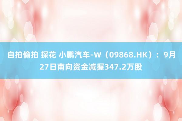 自拍偷拍 探花 小鹏汽车-W（09868.HK）：9月27日南向资金减握347.2万股