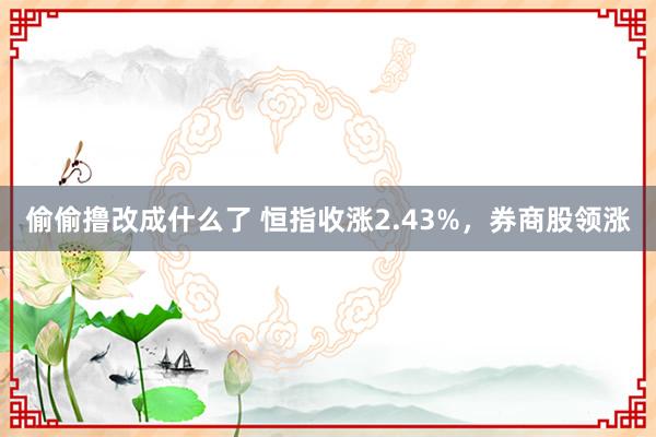 偷偷撸改成什么了 恒指收涨2.43%，券商股领涨