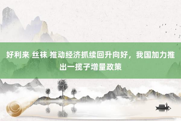 好利来 丝袜 推动经济抓续回升向好，我国加力推出一揽子增量政策