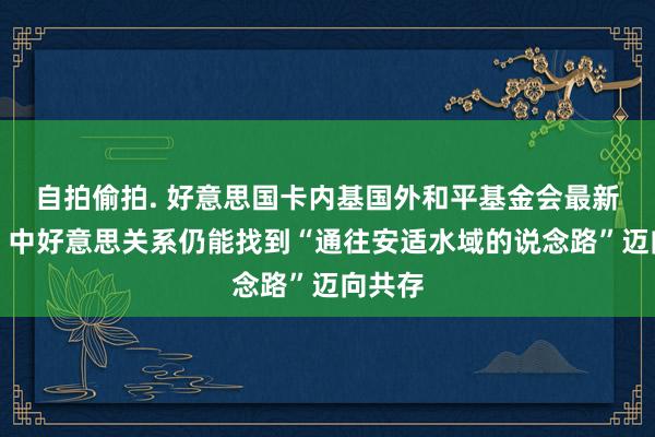 自拍偷拍. 好意思国卡内基国外和平基金会最新讲解：中好意思关系仍能找到“通往安适水域的说念路”迈向共存