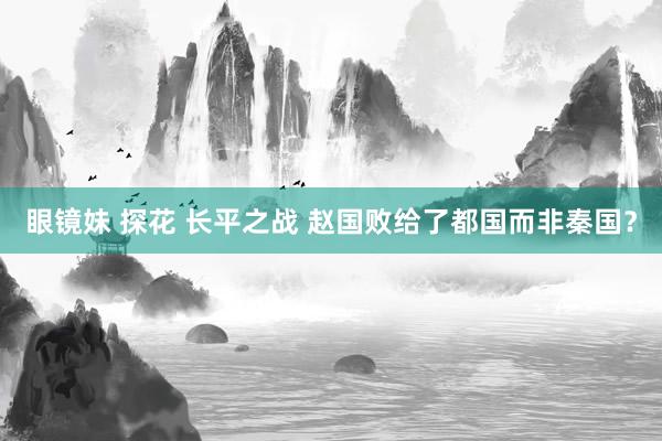 眼镜妹 探花 长平之战 赵国败给了都国而非秦国？