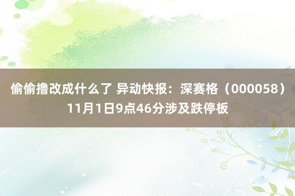 偷偷撸改成什么了 异动快报：深赛格（000058）11月1日9点46分涉及跌停板