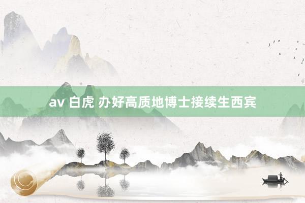 av 白虎 办好高质地博士接续生西宾