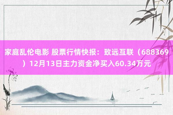 家庭乱伦电影 股票行情快报：致远互联（688369）12月13日主力资金净买入60.34万元