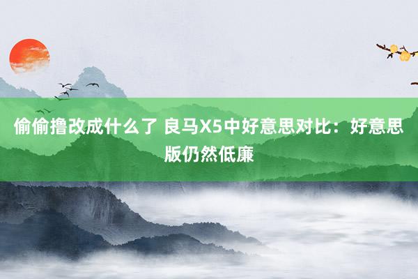 偷偷撸改成什么了 良马X5中好意思对比：好意思版仍然低廉