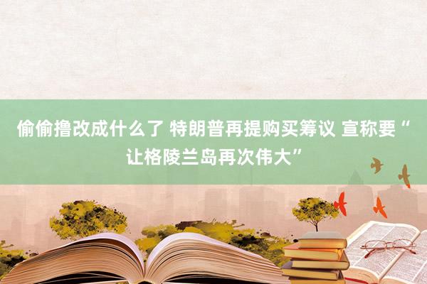 偷偷撸改成什么了 特朗普再提购买筹议 宣称要“让格陵兰岛再次伟大”