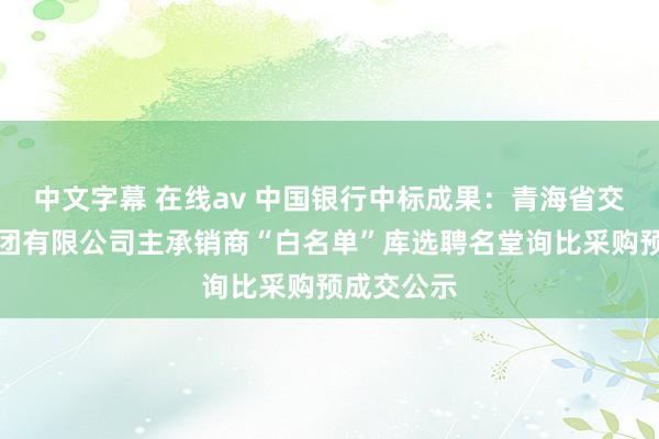 中文字幕 在线av 中国银行中标成果：青海省交通控股集团有限公司主承销商“白名单”库选聘名堂询比采购预成交公示