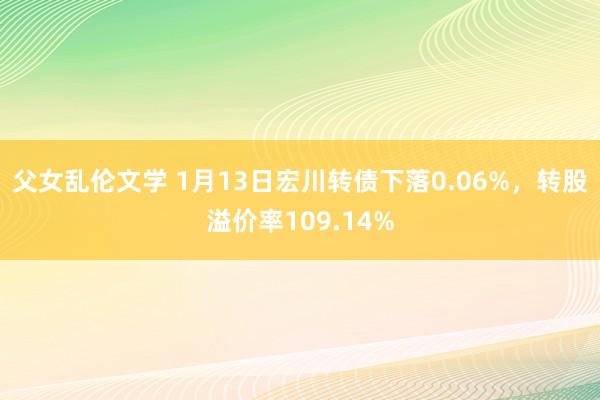 父女乱伦文学 1月13日宏川转债下落0.06%，转股溢价率109.14%