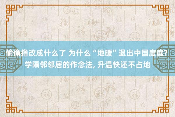 偷偷撸改成什么了 为什么“地暖”退出中国度庭? 学隔邻邻居的作念法， 升温快还不占地